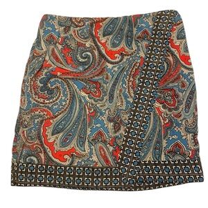 New York & Company Paisley Design Wrap Skirt Size 12